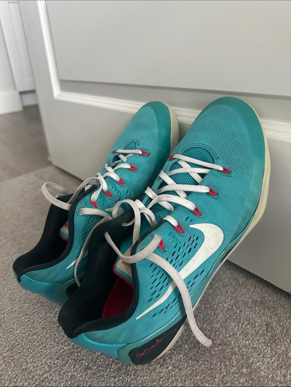 Nike Kobe Teal and White Basketball Shoes